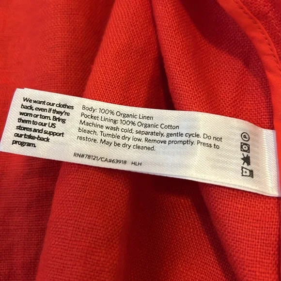 EILEEN FISHER Coral Organic Linen Jacket LARGE Oversize Top Capsule Large L - Picture 9 of 16